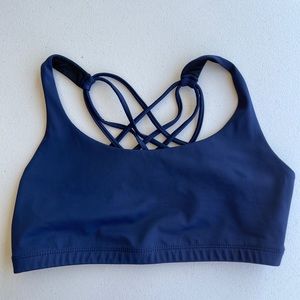 Onzie Yoga Sport Bra Chic L Navy Strappy